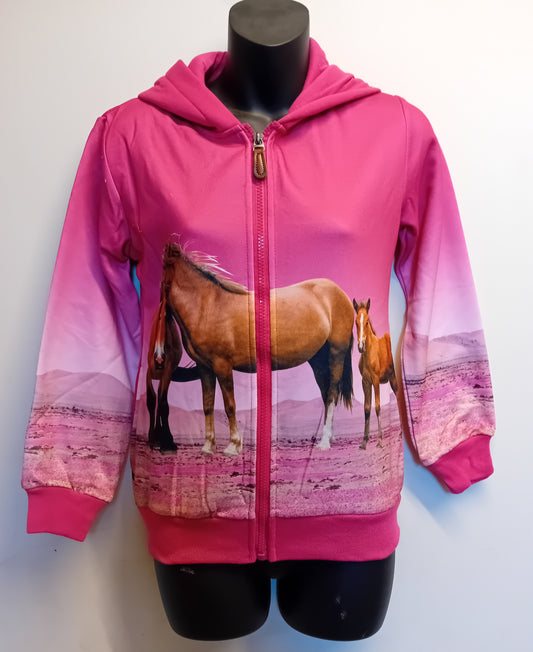 Roze vest met  3 paarden