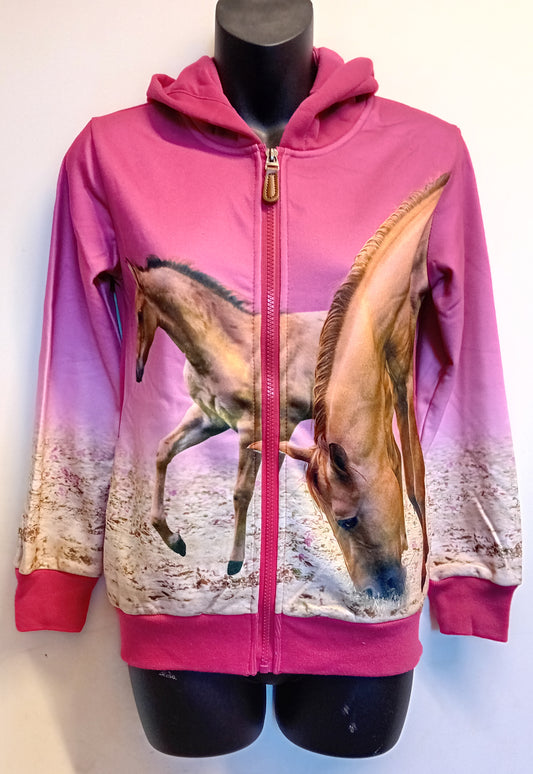 roze vest met 2 paarden