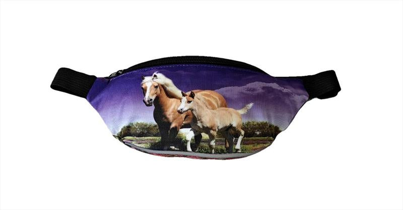 Cute belly bag with Haflinger and foal