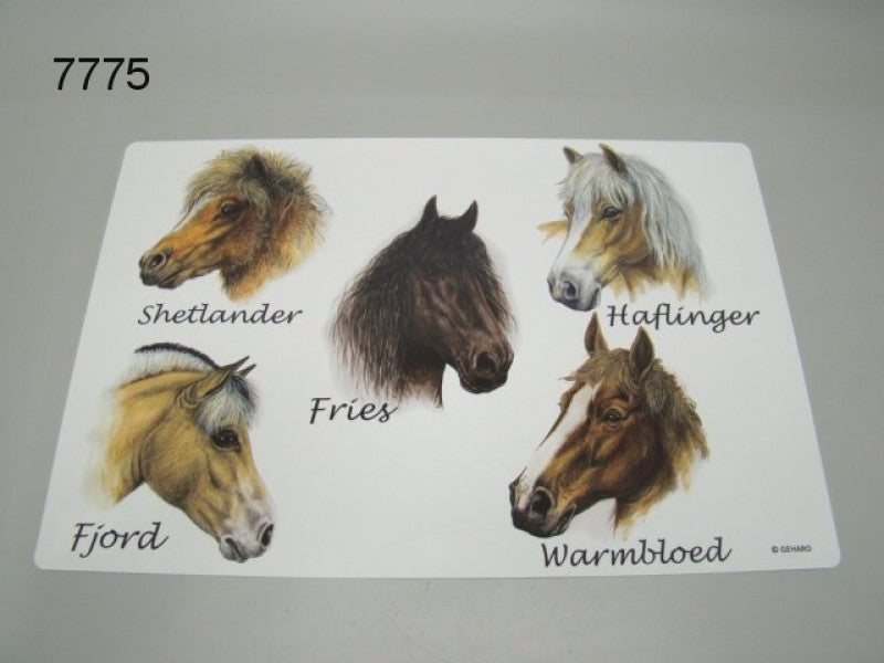 Placemat met verschillende paarden