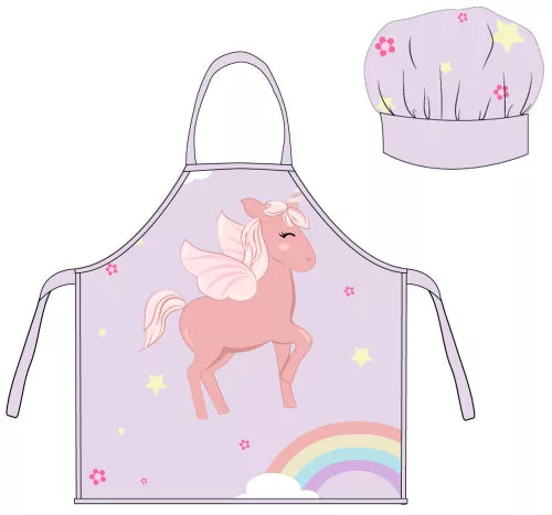 Tablier pour enfants avec licorne noir