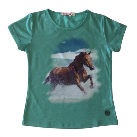 Chemise Chevaux Vert Mer