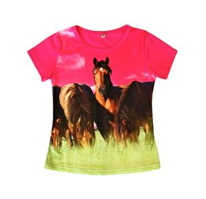 Roze shirt met meerdere paardjes