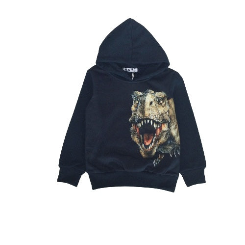 Zwarte hoodie met dinosaurus