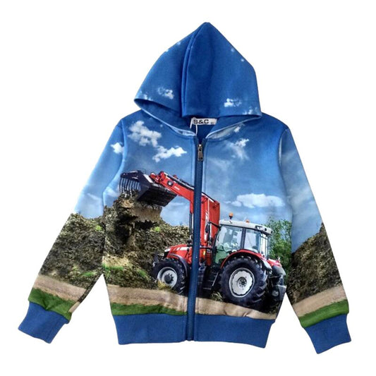 Blauw vest met Massey Ferguson trekker