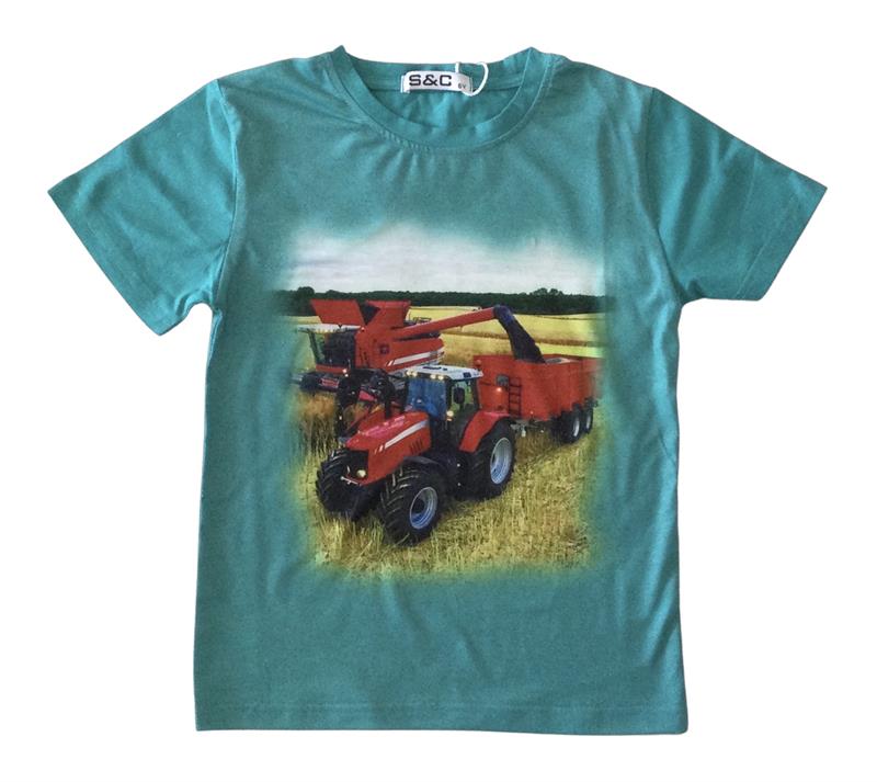 Stoer blauw shirt met een massey ferguson tractor