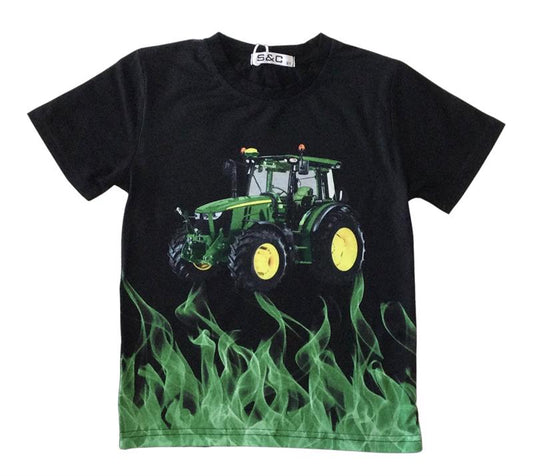 Tough black shirt with John Deere