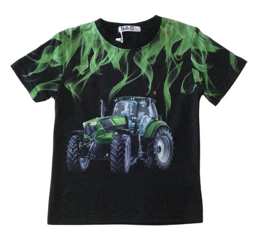 Zwart Shirt met Deutz en vlammen