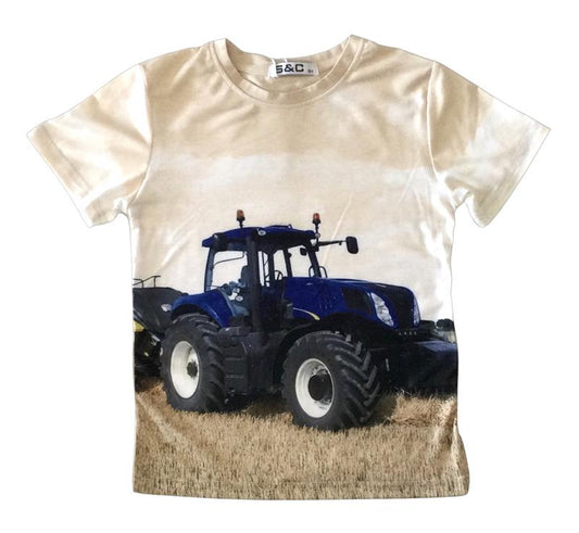 Beige shirt met New Holland Tractor