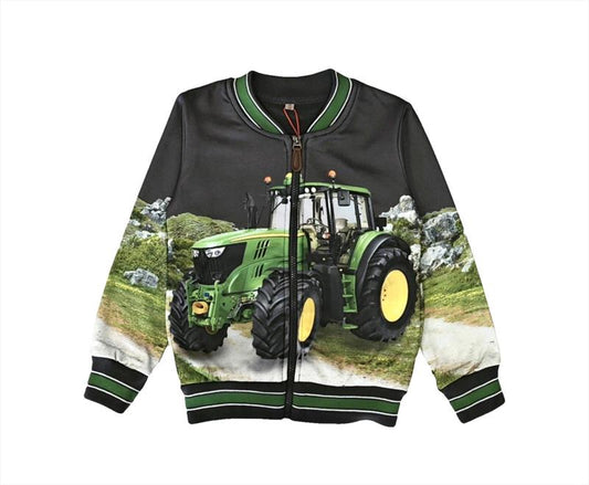 Donkergrijs vest / Jack met trekker John Deere zonder capuchon