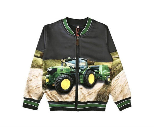 Donkergrijs vest / Jack met trekker John Deere zonder capuchon