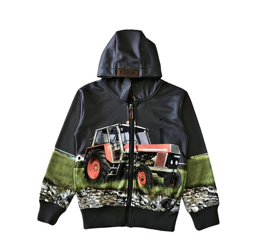 Donkergrijs vest met tractor Zetor