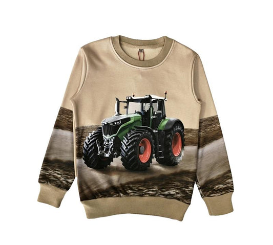 Beige trui met tractor Fendt