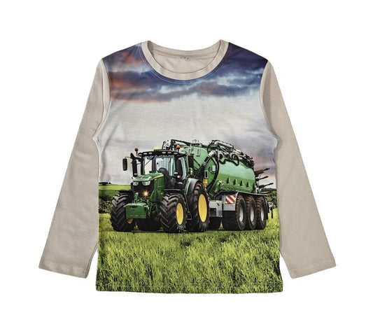 Grijze Longsleeve Met John Deere tractor