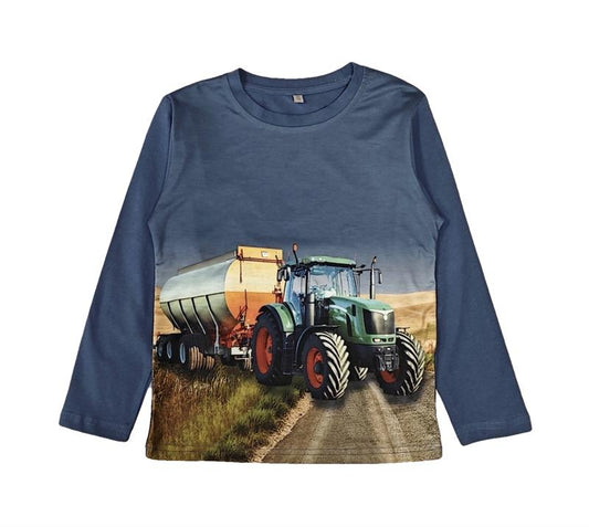 Blauwe longsleeve met Fendt Tractor