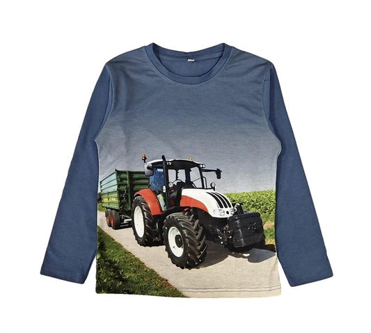 blauwe Longsleeve Met Steyr tractor