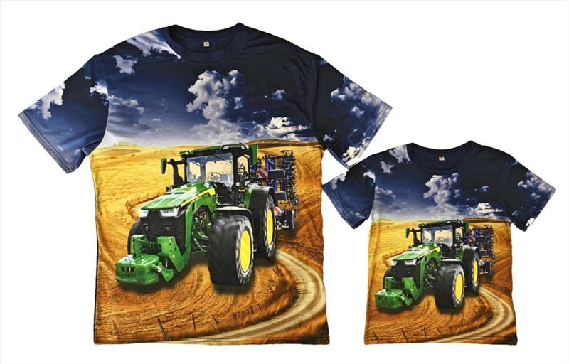 Donkerblauw shirt met John Deere tractor