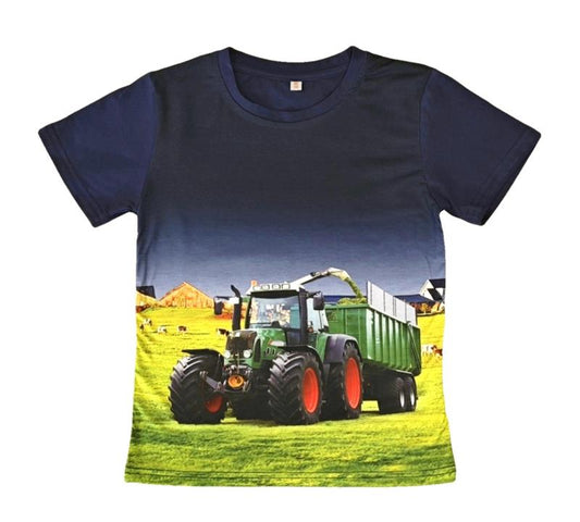 Blauw shirt met Fendt tractor