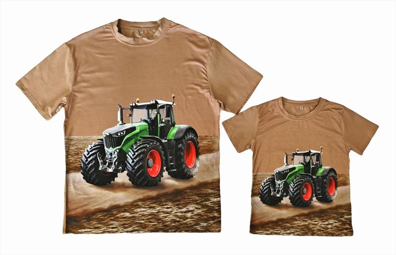 Volwassen beige t-shirt met Fendt Tractor