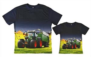 Volwassen Donkerblauw t-shirt met Fendt Tractor