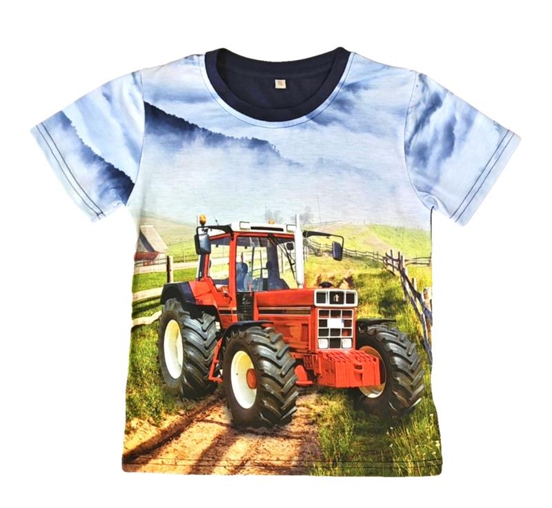 Blauwe shirt met IHC tractor