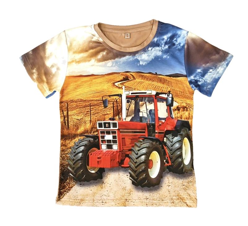 Beige shirt met IHC tractor