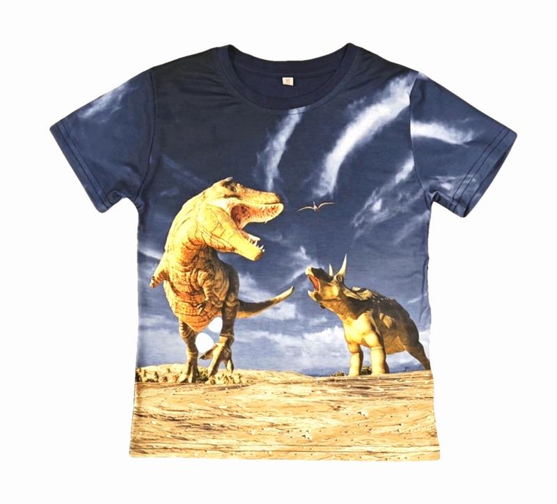 Blauw shirt met Dinosaurus