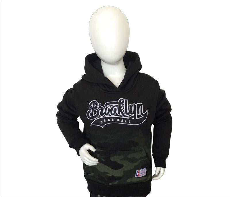 Zwarte Hoodie met leger print