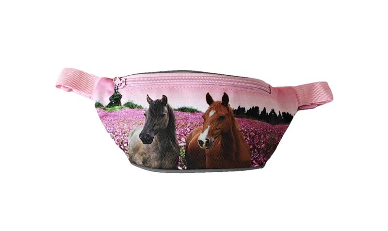 Joli sac à ventre rose avec 2 chevaux