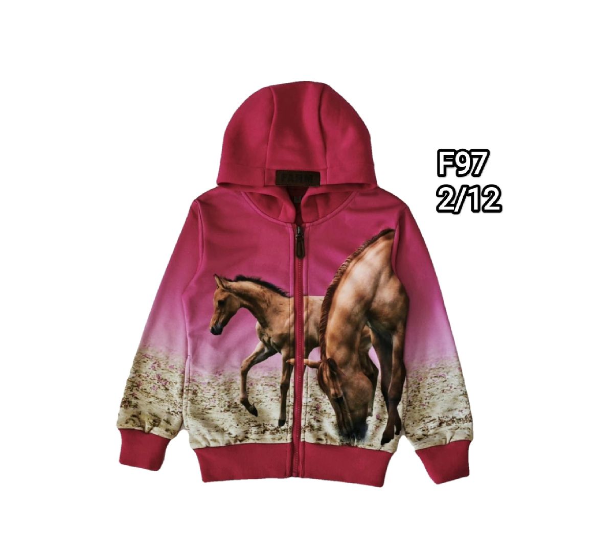 roze vest met 2 paarden