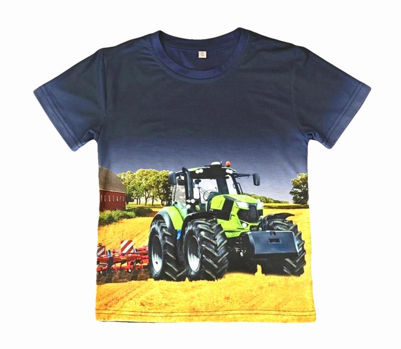 Donkerblauw shirt met Deutz tractor