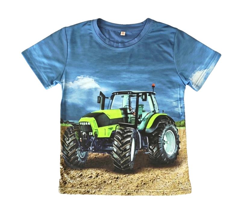 Blauwe shirt met Deutz tractor