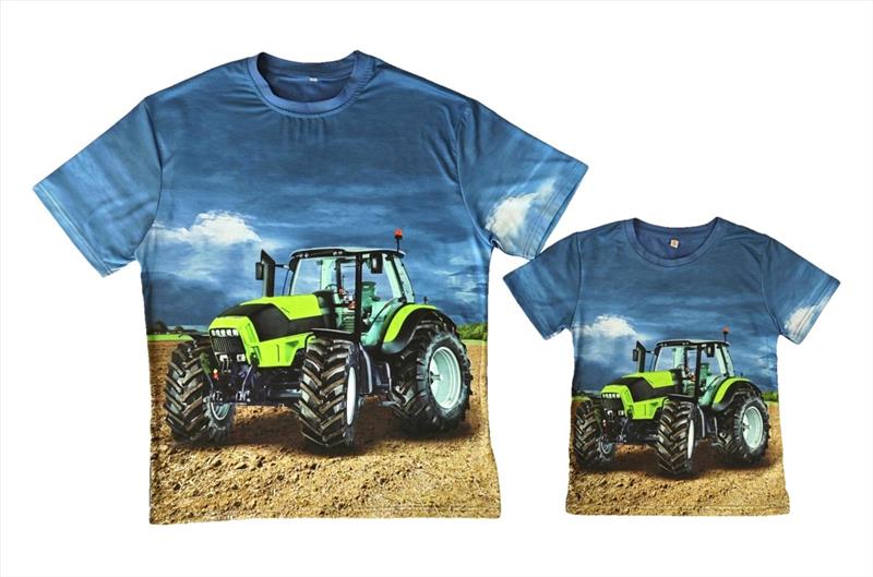 Blauwe shirt met Deutz tractor