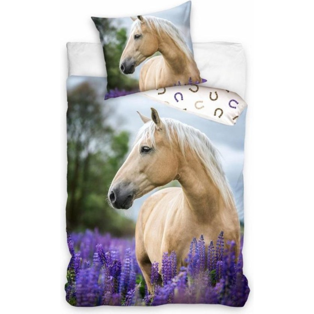 Duvet cover Palomino with purple flowers