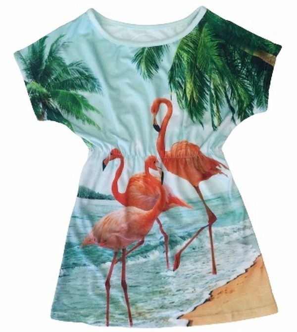 Robe de plage flamant rose