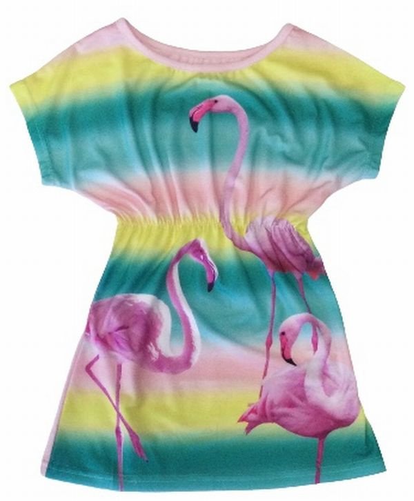 Kleid mit Flamingos