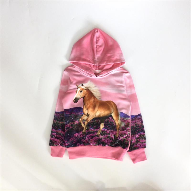 Hoodie paard roze