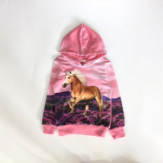 Hoodie Pferd rosa