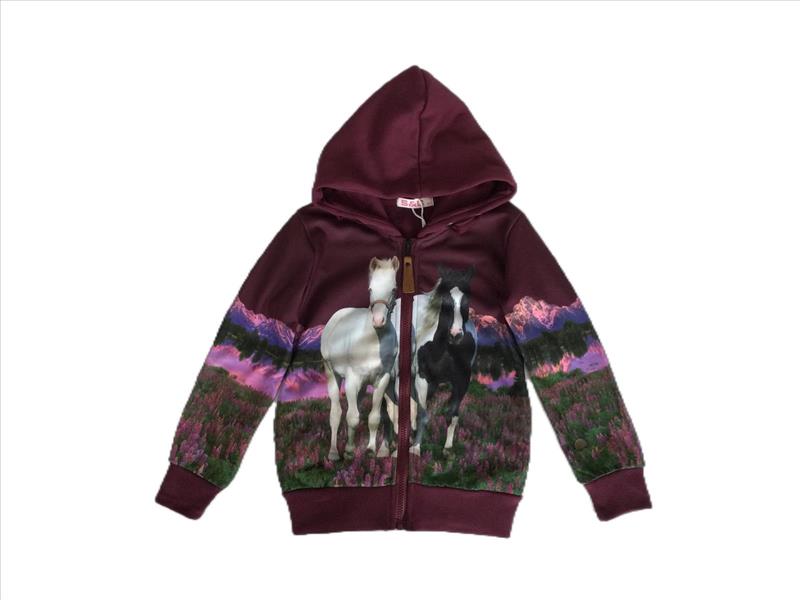 Bordeaux cardigan with horses