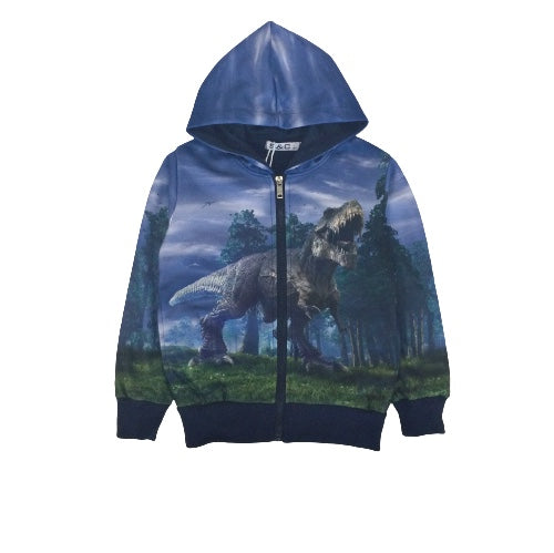 Dinosaure gilet bleu