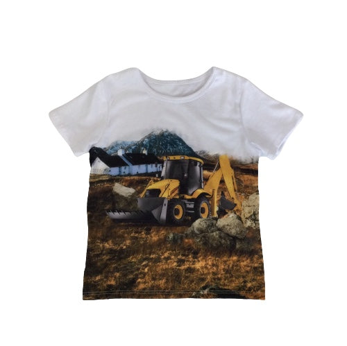 Children\'s shirt with tractor load-digging combination