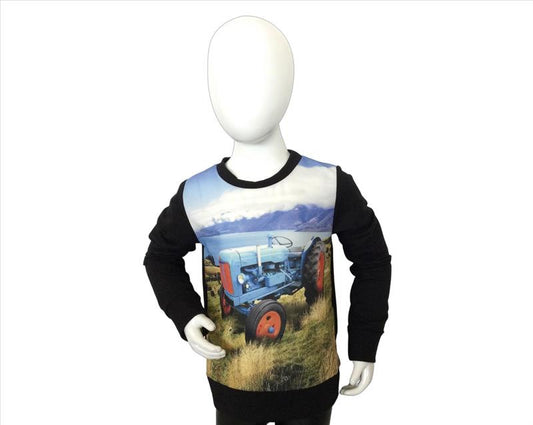 Donkerblauw trui met Ford Dexta tractor