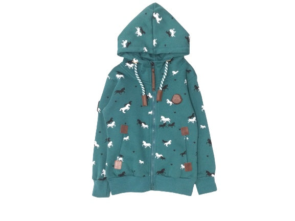 Gilet turquoise avec chevaux