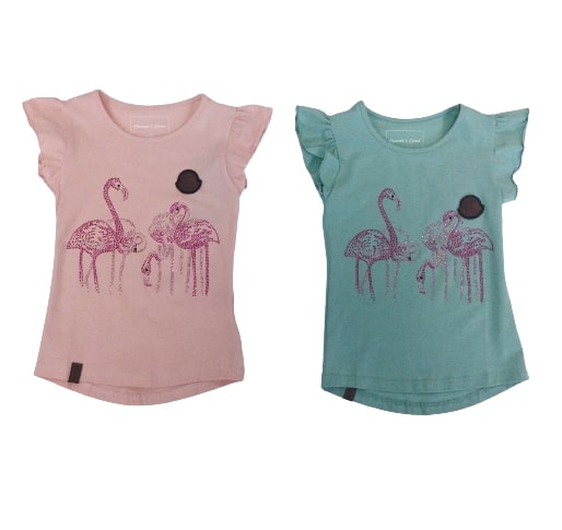 Flamingo shirt met klein mouwtje